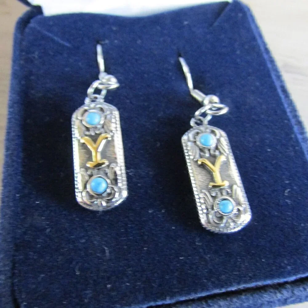 Montana Silversmiths Traditions of Yellowstone Turquoise Earrings